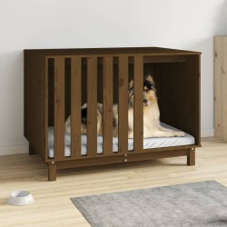 vidaXL Cama para perros madera maciza pino marrón miel 100x70x72 cm