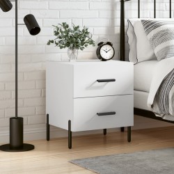 vidaXL Mesita de noche madera de ingeniería blanco 40x35x47,5 cm