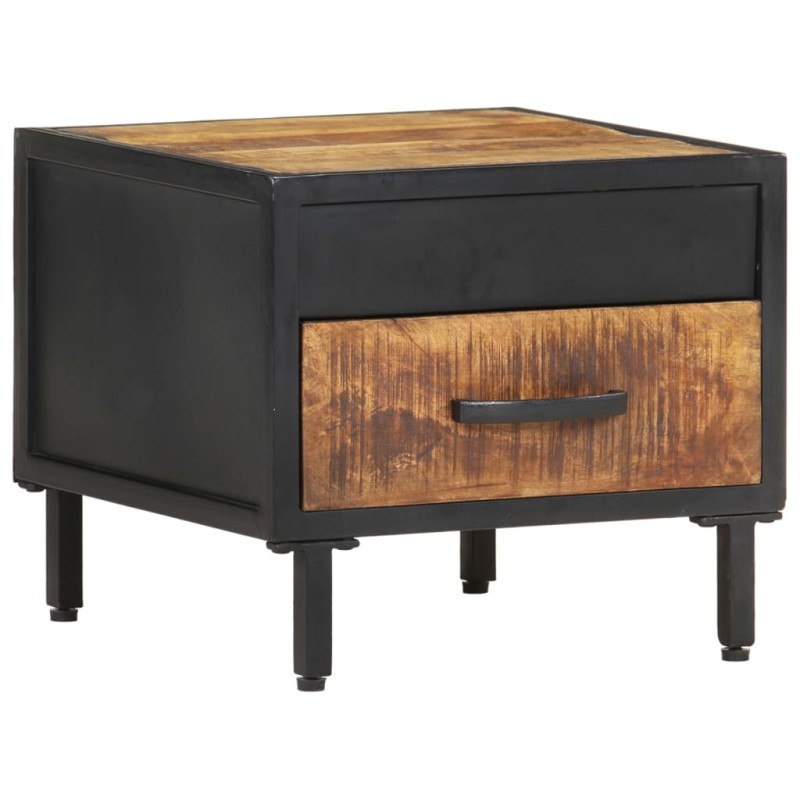 vidaXL Mesita de noche de madera de mango rugosa 40x40x35 cm vidaXL Mesita de noche de madera de mango rugosa 40x40x35 cm