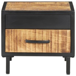 vidaXL Mesita de noche de madera de mango rugosa 40x40x35 cm