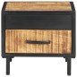 vidaXL Mesita de noche de madera de mango rugosa 40x40x35 cm vidaXL Mesita de noche de madera de mango rugosa 40x40x35 cm