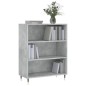 vidaXL Estantería madera de ingeniería gris hormigón 69,5x32,5x90 cm vidaXL Estantería madera de ingeniería gris hormigón 69,5x32,5x90 cm
