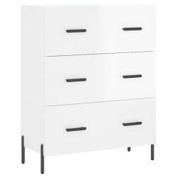 vidaXL Aparador de madera contrachapada blanco brillante 69,5x34x90 cm
