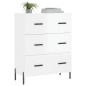 vidaXL Aparador de madera contrachapada blanco brillante 69,5x34x90 cm vidaXL Aparador de madera contrachapada blanco brillante 69,5x34x90 cm