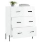 vidaXL Aparador de madera contrachapada blanco brillante 69,5x34x90 cm vidaXL Aparador de madera contrachapada blanco brillante 69,5x34x90 cm