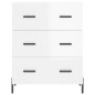 vidaXL Aparador de madera contrachapada blanco brillante 69,5x34x90 cm vidaXL Aparador de madera contrachapada blanco brillante 69,5x34x90 cm