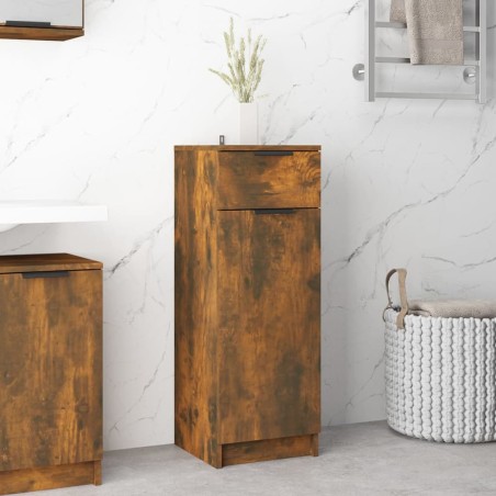 vidaXL Armario de baño madera contrachapada roble ahumado 32x34x90 cm