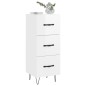 vidaXL Aparador de madera contrachapada blanco brillante 34,5x34x90 cm vidaXL Aparador de madera contrachapada blanco brillante 34,5x34x90 cm
