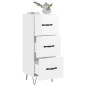 vidaXL Aparador de madera contrachapada blanco brillante 34,5x34x90 cm vidaXL Aparador de madera contrachapada blanco brillante 34,5x34x90 cm