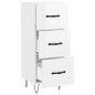 vidaXL Aparador de madera contrachapada blanco brillante 34,5x34x90 cm vidaXL Aparador de madera contrachapada blanco brillante 34,5x34x90 cm
