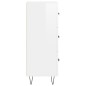 vidaXL Aparador de madera contrachapada blanco brillante 34,5x34x90 cm vidaXL Aparador de madera contrachapada blanco brillante 34,5x34x90 cm