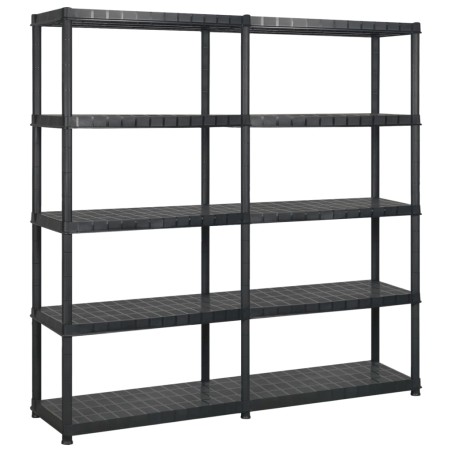 vidaXL Estanterías de almacenaje 5 niveles plástico negro 170x40x185cm