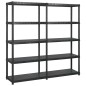 vidaXL Estanterías de almacenaje 5 niveles plástico negro 170x40x185cm vidaXL Estanterías de almacenaje 5 niveles plástico negro 170x40x185cm