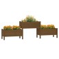 vidaXL Jardinera madera maciza de pino marrón miel 245,5x44x75 cm vidaXL Jardinera madera maciza de pino marrón miel 245,5x44x75 cm