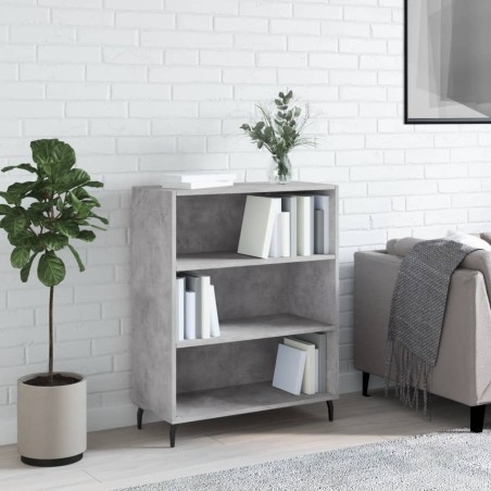 vidaXL Estantería madera de ingeniería gris hormigón 69,5x32,5x90 cm