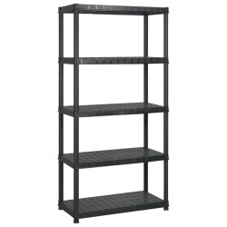 vidaXL Estanterías de almacenaje 5 niveles plástico negro 170x40x185cm