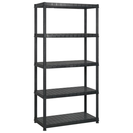 vidaXL Estanterías de almacenaje 5 niveles plástico negro 170x40x185cm