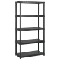 vidaXL Estanterías de almacenaje 5 niveles plástico negro 170x40x185cm vidaXL Estanterías de almacenaje 5 niveles plástico negro 170x40x185cm