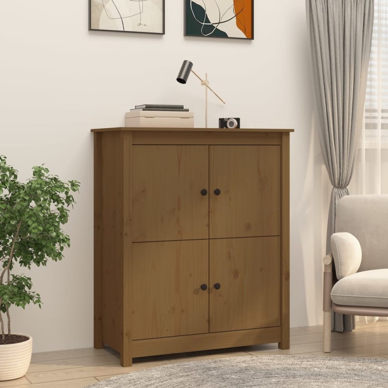 vidaXL Aparador de madera maciza de pino marrón miel 83x41,5x100 cm vidaXL Aparador de madera maciza de pino marrón miel 83x41,5x100 cm