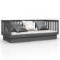 vidaXL Sofá cama de madera maciza de pino gris 100x200 cm