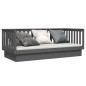 vidaXL Sofá cama de madera maciza de pino gris 100x200 cm