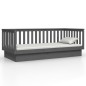 vidaXL Sofá cama de madera maciza de pino gris 100x200 cm
