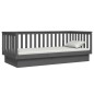 vidaXL Sofá cama de madera maciza de pino gris 100x200 cm