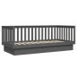 vidaXL Sofá cama de madera maciza de pino gris 100x200 cm