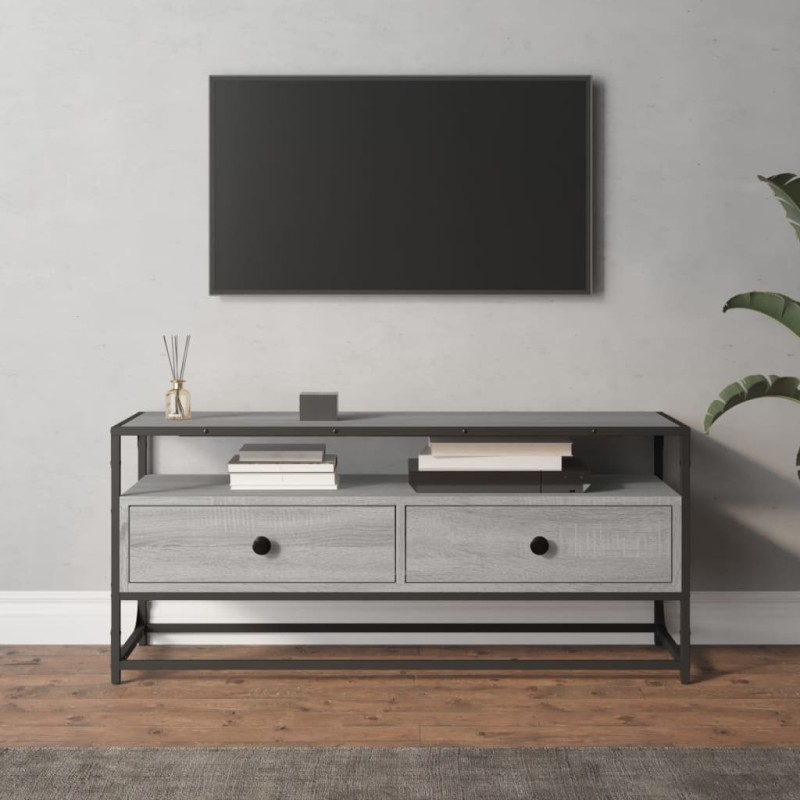 vidaXL Mueble de TV madera contrachapada gris Sonoma 100x35x45 cm