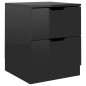 vidaXL Mesita de noche 2 uds madera de ingeniería negro brillo vidaXL Mesita de noche 2 uds madera de ingeniería negro brillo
