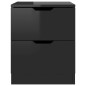 vidaXL Mesita de noche 2 uds madera de ingeniería negro brillo vidaXL Mesita de noche 2 uds madera de ingeniería negro brillo