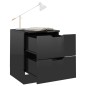 vidaXL Mesita de noche 2 uds madera de ingeniería negro brillo vidaXL Mesita de noche 2 uds madera de ingeniería negro brillo