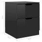 vidaXL Mesita de noche 2 uds madera de ingeniería negro brillo vidaXL Mesita de noche 2 uds madera de ingeniería negro brillo