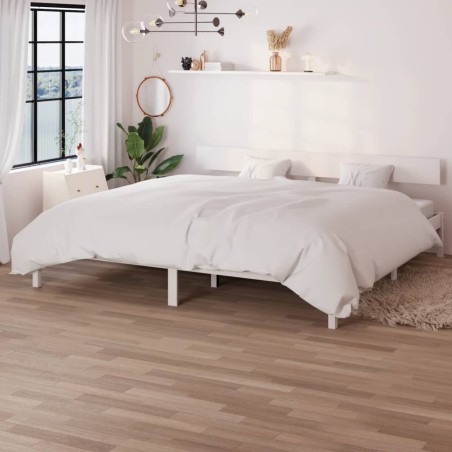 vidaXL Estructura de cama madera maciza de pino blanco 180x200 cm