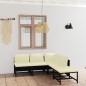 vidaXL Set de muebles de jardín 5 pzas y cojines ratán sintético negro