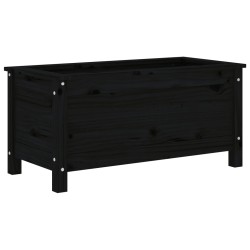 vidaXL Jardinera madera maciza de pino negro 82,5x40x39 cm