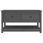 vidaXL Mesa de centro de madera maciza de pino gris 102x49x55 cm