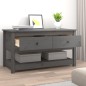 vidaXL Mesa de centro de madera maciza de pino gris 102x49x55 cm