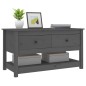vidaXL Mesa de centro de madera maciza de pino gris 102x49x55 cm