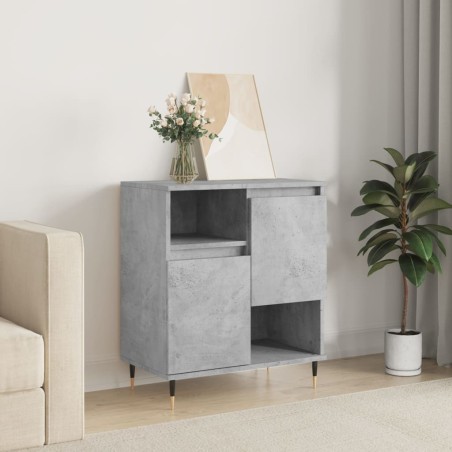 vidaXL Aparador de madera contrachapada gris hormigón 60x35x70 cm