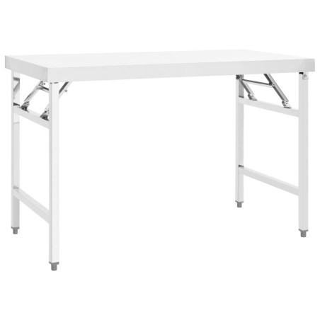 vidaXL Mesa de trabajo plegable de cocina acero inoxidable 120x60x80 cm