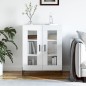 vidaXL Aparador de madera contrachapada blanco brillante 69,5x34x90 cm vidaXL Aparador de madera contrachapada blanco brillante 69,5x34x90 cm