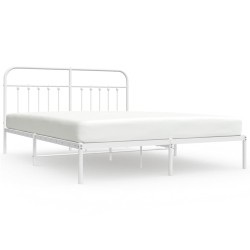 vidaXL Estructura de cama de metal con cabecero blanco 180x200 cm