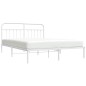 vidaXL Estructura de cama de metal con cabecero blanco 180x200 cm vidaXL Estructura de cama de metal con cabecero blanco 180x200 cm