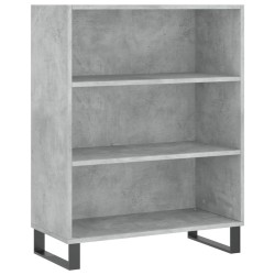 vidaXL Estantería madera de ingeniería gris hormigón 69,5x32,5x90 cm