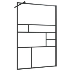 vidaXL Mampara ducha accesible vidrio ESG transparente negro 115x195cm