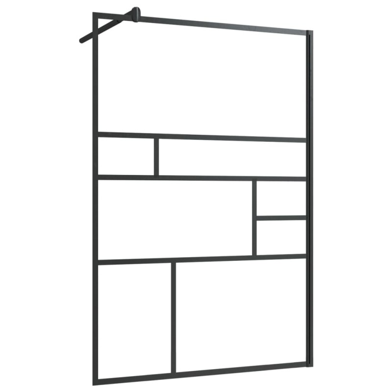 vidaXL Mampara ducha accesible vidrio ESG transparente negro 115x195cm vidaXL Mampara ducha accesible vidrio ESG transparente negro 115x195cm