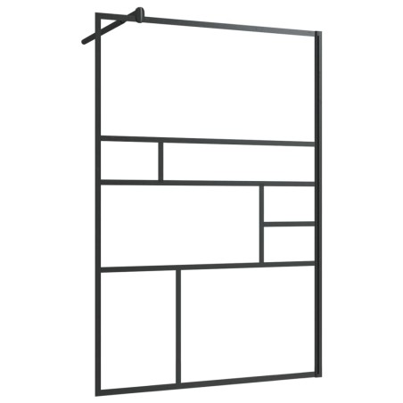 vidaXL Mampara ducha accesible vidrio ESG transparente negro 115x195cm