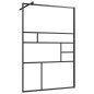 vidaXL Mampara ducha accesible vidrio ESG transparente negro 115x195cm vidaXL Mampara ducha accesible vidrio ESG transparente negro 115x195cm