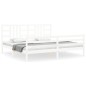 vidaXL Estructura de cama con cabecero madera maciza blanco 200x200 cm vidaXL Estructura de cama con cabecero madera maciza blanco 200x200 cm